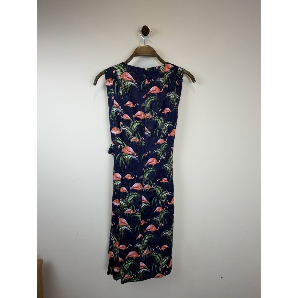 Hobb's London Women's Linen Flamingo Print Dress Size 6 Resort - Picture 3 of 6